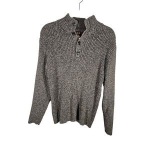 Driving Force Men’s Ribbed Pullover Sweater 1/3 Button Mocha Brown Size‎ Medium